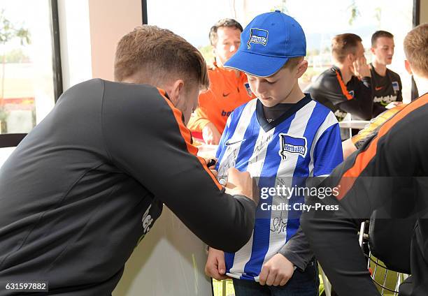 Alexander Esswein of Hertha BSC during the training camp on January 13, 2017 in Palma de Mallorca, Spain.