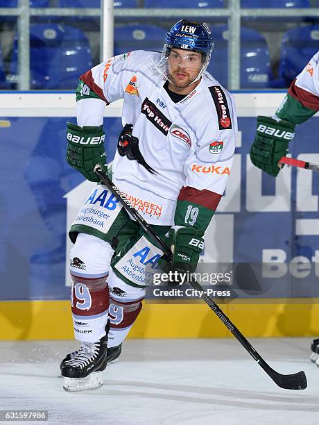 Drew LeBlanc of the Augsburger Panther in action during the action shot on August 19, 2016 in Augsburg, Germany.