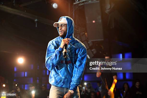 Dave East performs at Highline Ballroom on January 12, 2017 in New York City.