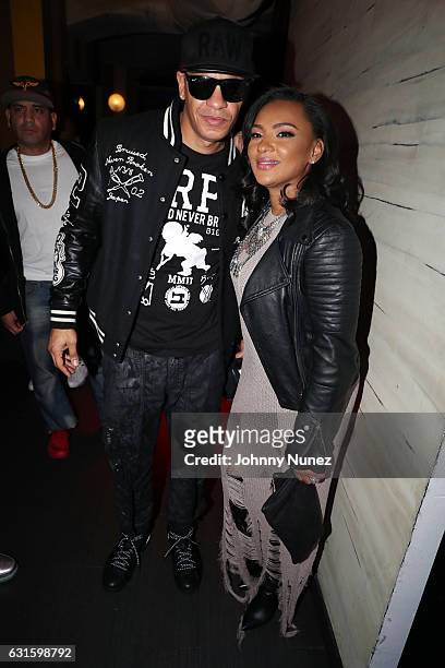 Peter Gunz and Tara Wallace attend the Peter Gunz Love & Hiphop Birthday Celebration on January 12, 2017 in New York City.