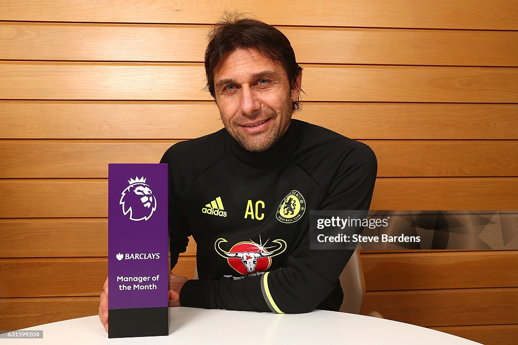 Premier League Manager of the Month Award is Presented to Antonio Conte