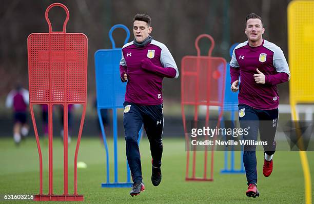 Ashley Westwood of Aston Villa during a training session at the club's training ground at Bodymoor Heath on January 13, 2017 in Birmingham, England.