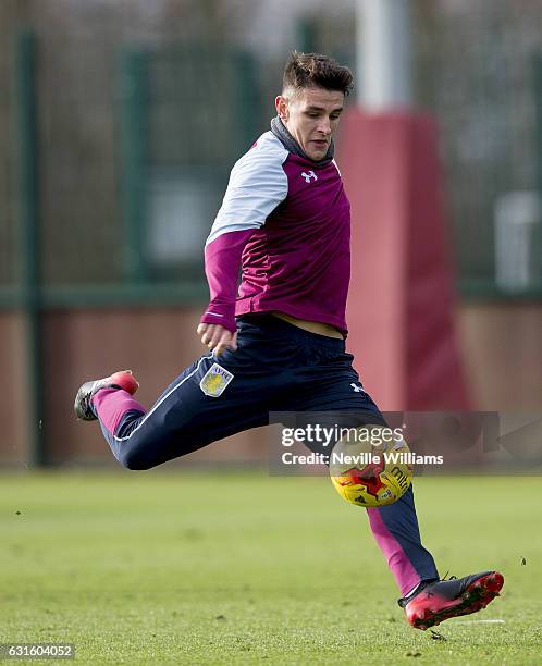 Ashley Westwood of Aston Villa during a training session at the club's training ground at Bodymoor Heath on January 13, 2017 in Birmingham, England.