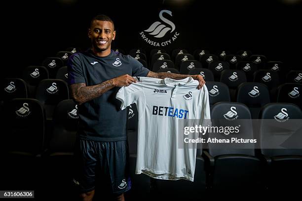 Luciano Narsingh of Swansea City at The Landore Training Ground on January 12, 2017 in Swansea, Wales.