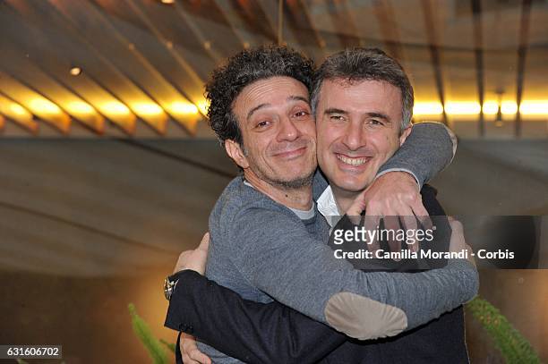 Salvatore Ficarra and Valentino Picone attend 'L'Ora Legale' Photocall on January 13, 2017 in Rome, Italy.