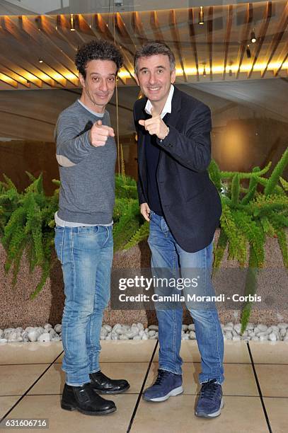 Salvatore Ficarra and Valentino Picone attend 'L'Ora Legale' Photocall on January 13, 2017 in Rome, Italy.
