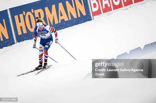 Emil Hegle Svendsen of Norway takes 3rd place during the IBU Biathlon World Cup Men's Sprint on January 13, 2017 in Ruhpolding, Germany.