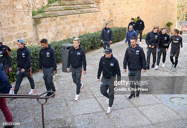 Players of Hertha BSC during the training camp on January 13, 2017 in Palma de Mallorca, Spain.