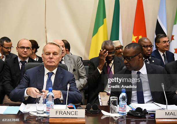 French Minister of Foreign Affairs Jean Marc Ayrault and Minister of Foreign Affairs of Mali Abdoulaye Diop attend the France-Africa Summit in...