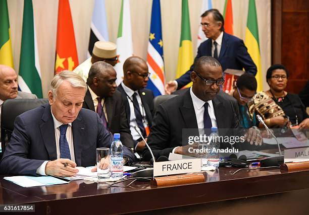 French Minister of Foreign Affairs Jean Marc Ayrault and Minister of Foreign Affairs of Mali Abdoulaye Diop attend the France-Africa Summit in...