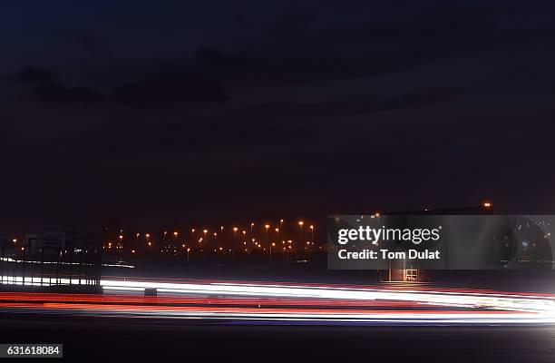 General view of action during the Hankook 24 Hours Dubai Race in the International Endurance Series at Dubai Autodrome on January 13, 2017 in Dubai,...