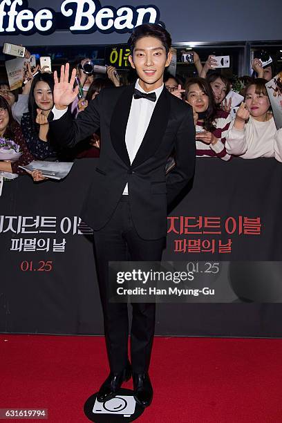 Actor Lee Jun-Ki attends the Seoul premiere for "Resident Evil: The Final Chapter" on January 13, 2017 in Seoul, South Korea. The film will open on...