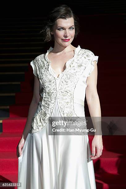 Actress Milla Jovovich attends the Seoul premiere for 'Resident Evil: The Final Chapter' on January 13, 2017 in Seoul, South Korea. The film will...