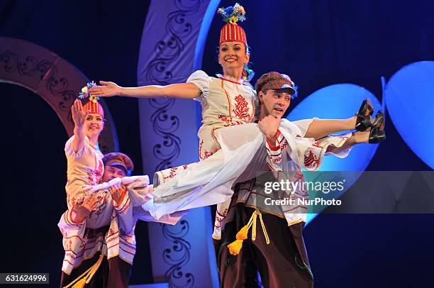 International Dances artist of The Republic of Belarus perform the Dances at the Indo-Belarus Friendship on January 13,2017 in Kolkata,india. Belarus...