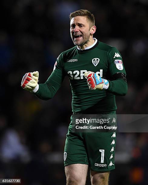 Leeds goalkeeper Rob Green celebrates winning the Sky Bet Championship match between Leeds United and Derby County at Elland Road on January 13, 2017...