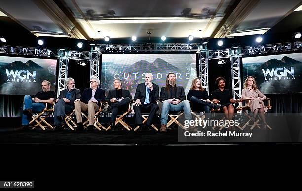 Executive producer Paul Giamatti, creator Peter Mattei, executive producer Peter Tolan, director Jon Amiel, and actors David Morse, Ryan Hurst, Kyle...