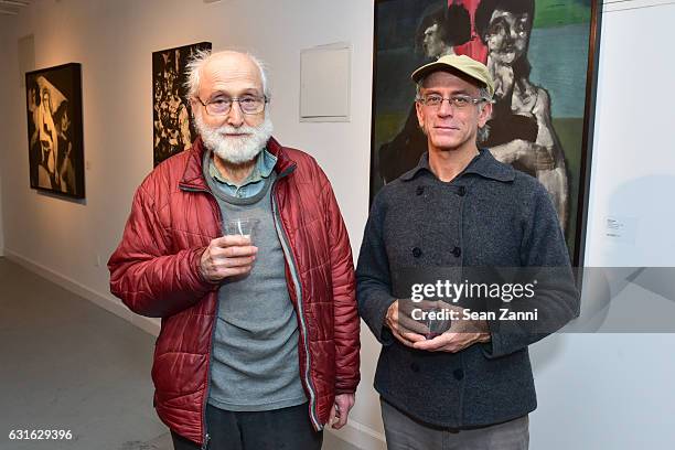 Mark Schumacher and Richard Womack attend Westwood Gallery NYC Celebrates Exhibition Opening for Boris Lurie: Life After Death at Westwood Gallery...