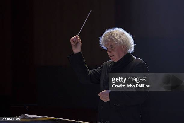 Sir Simon Rattle and the LSO perform Ligeti's Le Grand Macabre at Barbican Centre on January 13, 2017 in London, England.