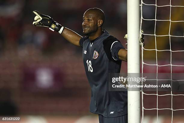 Patrick Pemberton of Costa Rica looks on during the Copa Centroamericana match between Costa Rica and El Salvador at Estadio Rommel Fernandez on...