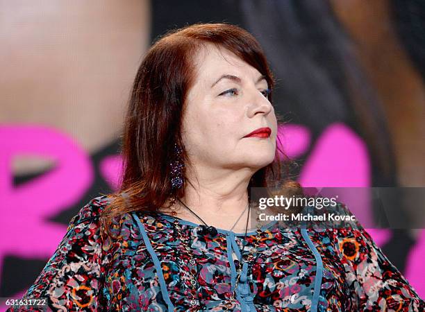 Director Allison Anders of 'Beaches' speaks onstage during the Lifetime portion of the 2017 Winter Television Critics Association Press Tour at...