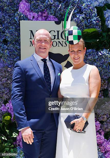 Zara Phillips and Mike Tindall attend the Magic Millions Raceday on January 14, 2017 in Gold Coast, Australia.