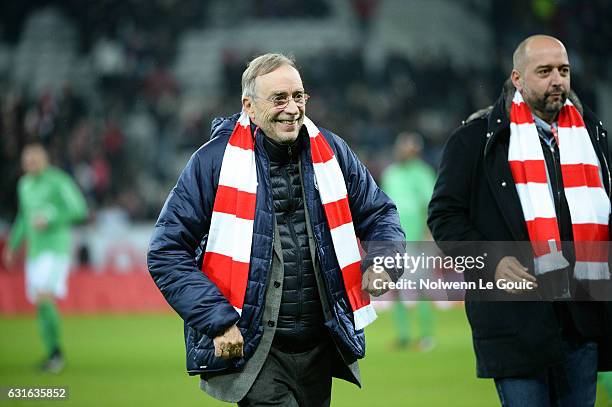 New owner of Lille Gerard Lopez Former owner of Lille Michel Seydoux during the Ligue 1 match between Liile OSC and As Saint Etienne at Stade...