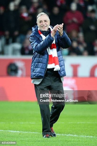 Former owner of Lille Michel Seydoux during the Ligue 1 match between Liile OSC and As Saint Etienne at Stade Pierre-Mauroy on January 13, 2017 in...