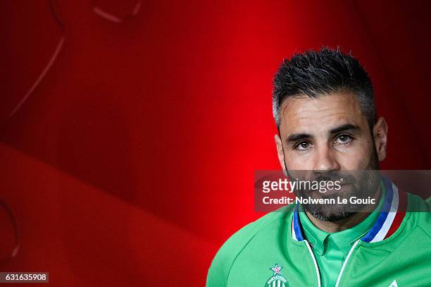 Loic Perrin of Saint Etienne during the Ligue 1 match between Liile OSC and As Saint Etienne at Stade Pierre-Mauroy on January 13, 2017 in Lille,...