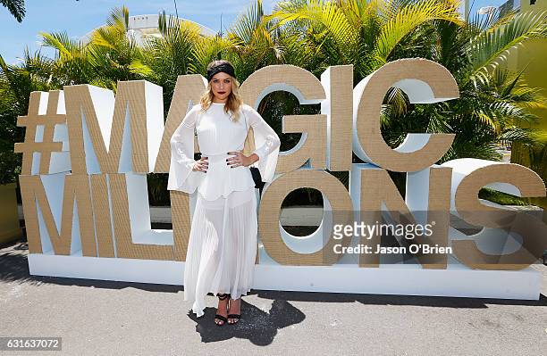 Melina Vidler attends Magic Millions Raceday on January 14, 2017 in Gold Coast, Australia.