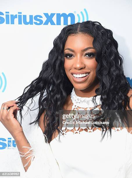 Personality Porsha Williams visits SiriusXM Studios on January 13, 2017 in New York City.