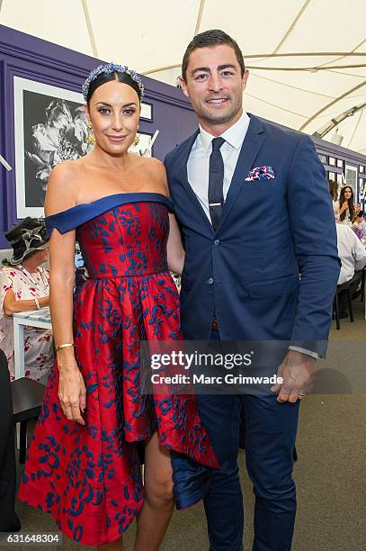 Terry Biviano and Anthony Minichiello attend Magic Millions Raceday on January 14, 2017 in Gold Coast, Australia.