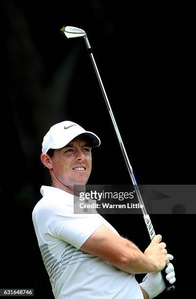 Rory McIlroy of Northern Ireland in action during second round of the BMW South African Open Championship at Glendower Golf Club on January 13, 2017...