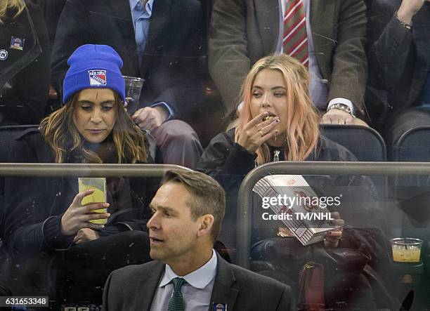 Ashley Benson attend the Toronto Maple Leafs Vs. New York Ran at Madison Square Garden on January 13, 2017 in New York City.