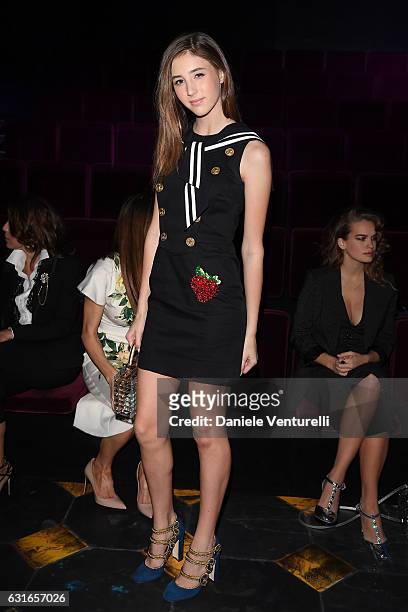 Scarlet Stallone attends the Dolce & Gabbana show during Milan Men's Fashion Week Fall/Winter 2017/18 on January 14, 2017 in Milan, Italy.