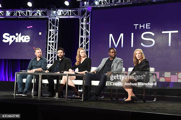 Christian Torpe, Morgan Spector and Alyssa Sutherland, Okezie Morro and Frances Conroy of Spike's The Mist attends the Viacom Winter TCA Panels and...