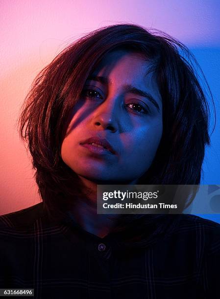 Bollywood actor Shweta Tripathi poses during an exclusive interview with ht48hours-Hindustan Times, on January 9, 2017 in Mumbai, India. During the...