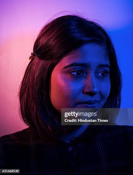 Bollywood actor Shweta Tripathi poses during an exclusive interview with ht48hours-Hindustan Times, on January 9, 2017 in Mumbai, India. During the...