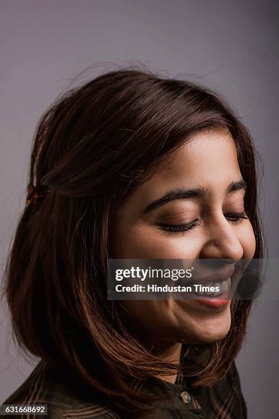 Bollywood actor Shweta Tripathi poses during an exclusive interview with ht48hours-Hindustan Times, on January 9, 2017 in Mumbai, India. During the...