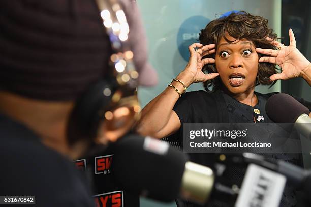 Sway interviews actress Alfre Woodard during Sway in the Morning on Shade 45 at SiriusXM Studios on January 13, 2017 in New York City.