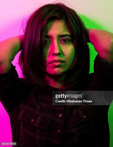 Bollywood actor Shweta Tripathi poses during an exclusive interview with ht48hours-Hindustan Times, on January 9, 2017 in Mumbai, India. During the...