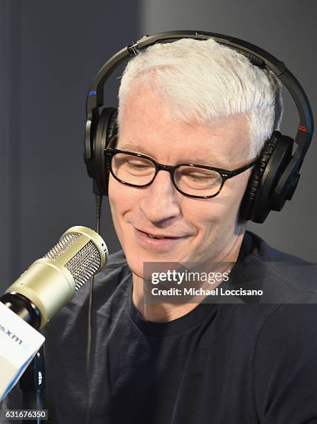 Journalist Anderson Cooper visits SiriusXM Studios on January 13, 2017 in New York City.