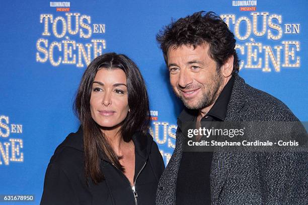 Jenifer Bartoli and Patrick Bruel attend the "Tous en Scene" Paris Premiere at Le Grand Rex on January 14, 2017 in Paris, France.