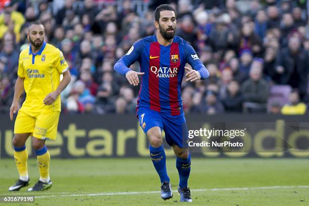 Arda Turan during the spanish league match between FC Barcelona and Las Palmas in Barcelona, on January 14, 2017.