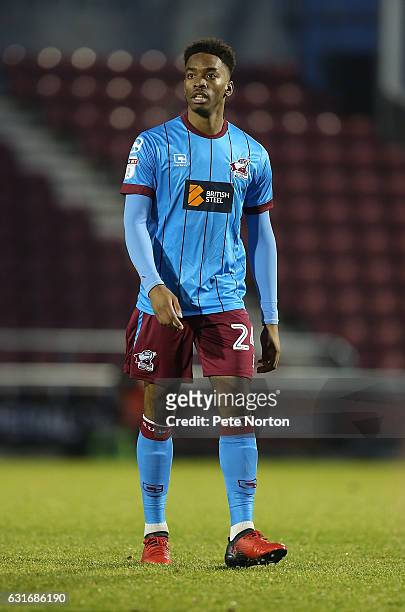 Ivan Toney of Scunthorpe United in action during the Sky Bet League One match between Northampton Town and Scunthorpe United at Sixfields on January...