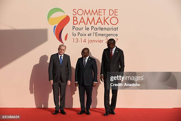Foreign Minister of Mali Abdoulaye Diop and French Foreign Minister Jean-Marc Ayrault attend the 27th Africa-France Summit with the "Partnership,...