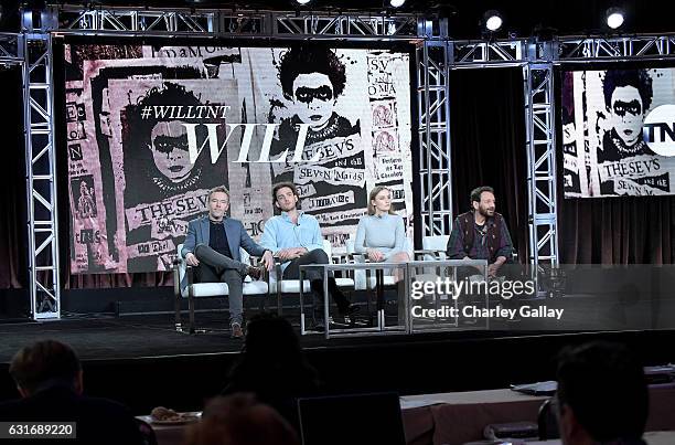 Executive producer/showrunner Craig Pearce, actors Laurie Davidson, Olivia DeJonge and Executive producer/director Shekhar Kapur of 'Will' speak...