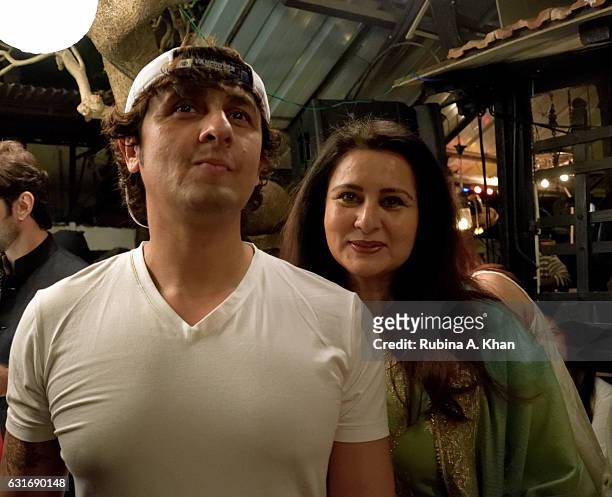 Sonu Nigam and Poonam Dhillon at Jashn-e-Kaifi - an evening of music and poetry celebrating the legendary Urdu poet Kaifi Azmi's 98th birth...