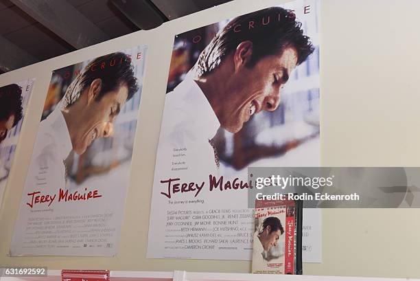 Tapes and movie posters at The Jerry Maguire Video Store at iam8bit on January 14, 2017 in Los Angeles, California.