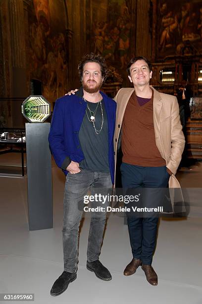 Anthony James and Evan Yurman attend 'David Yurman - Where Design Meets Art' during Milan Men's Fashion Week Fall/Winter 2017/18 on January 14, 2017...