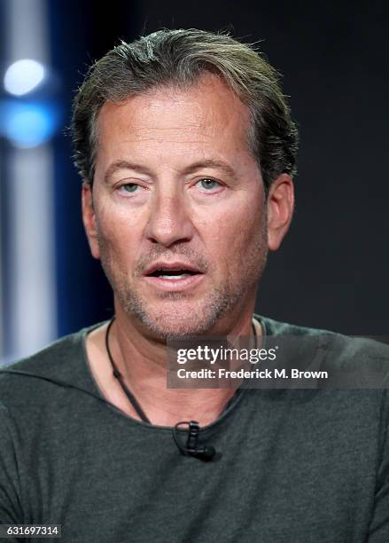 Darrell Miklos of the docuseries 'Cooper's Treasure' speaks onstage during the Discovery Channel portion of the 2017 Winter Television Critics...